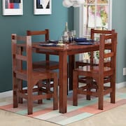 Conjunto Mesa com 4 Cadeiras Madeira Maciça Mogano