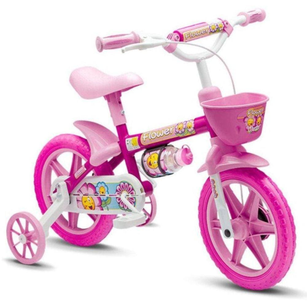 Bicicleta Nathor Flower Feminina Aro 12 Rosa