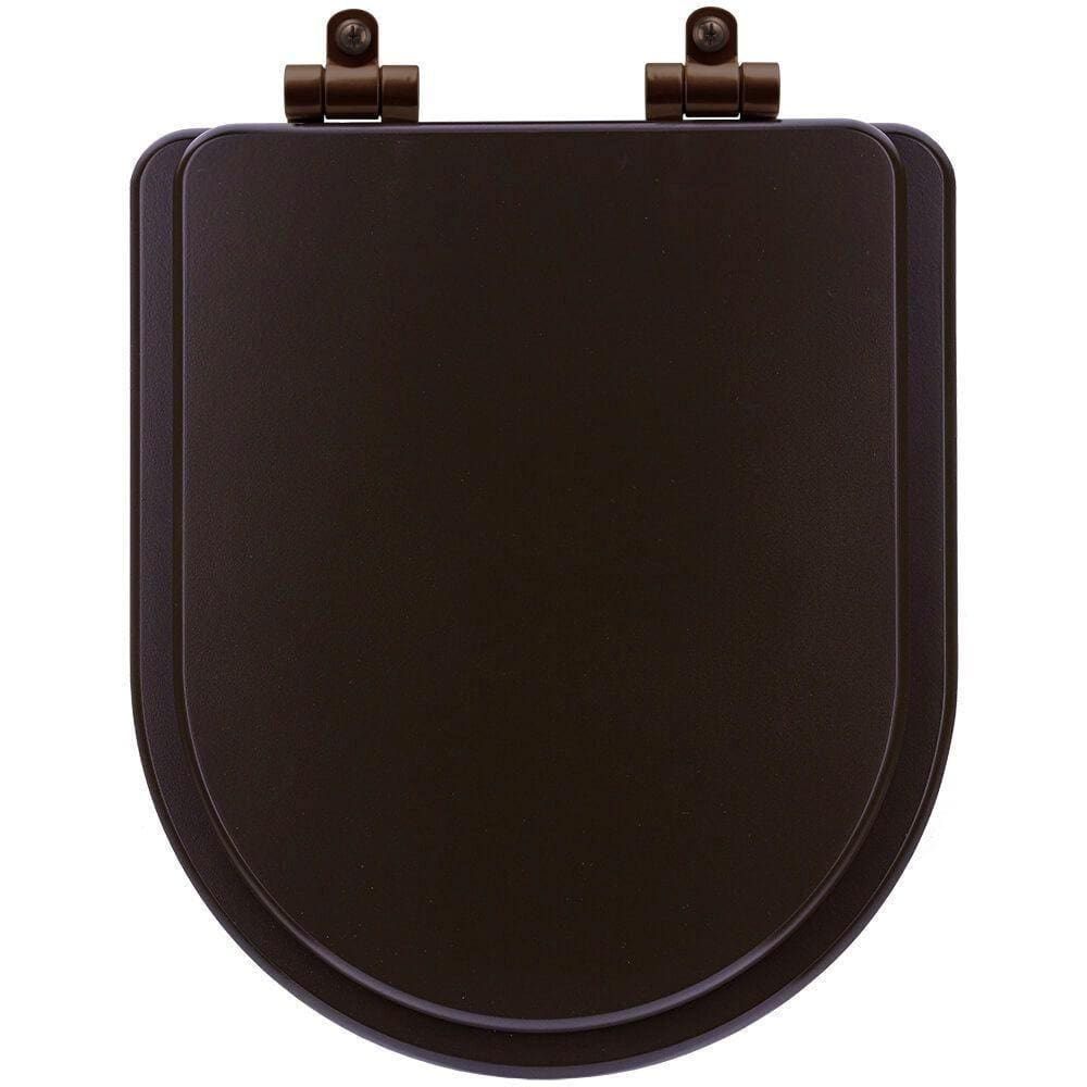 Assento Sanitário Poliéster Soft Close Carrara Marrom Fosco Para Vaso Deca Com Ferragem Marrom
