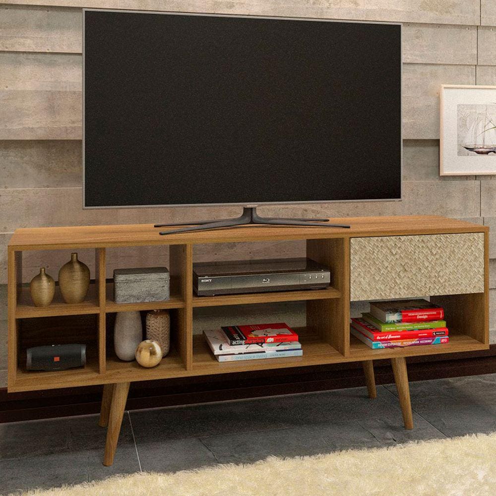 Rack Para Tv Até 65 Polegadas 1 Gaveta Natural/palha R1462 - Tecno Mobili