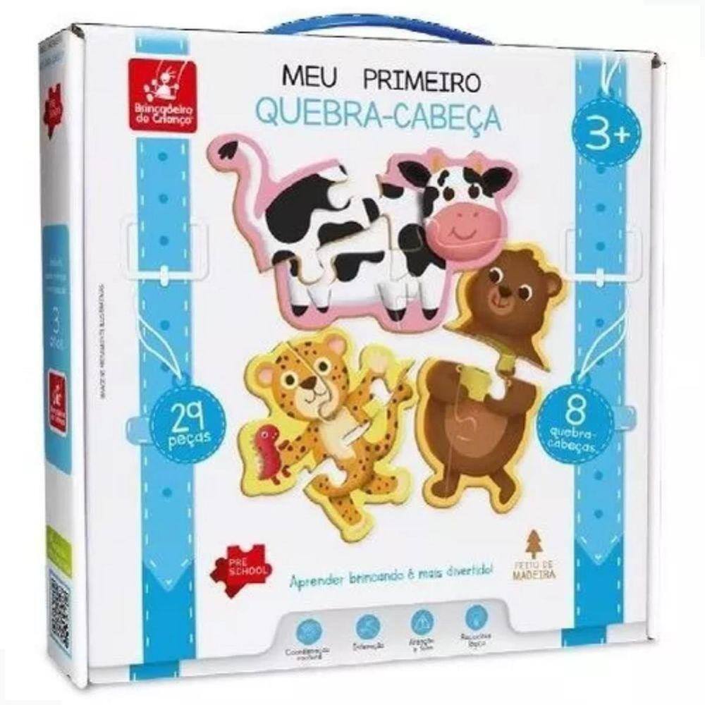 Meu Primeiro Quebra Cabeça Animais Bichinhos Madeira 2211 Brincadeira De Crianca