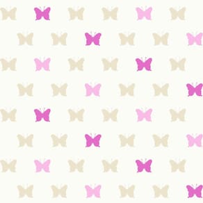 Papel de Parede Fofura Baby Borboletas Bege e Rosa FF4055