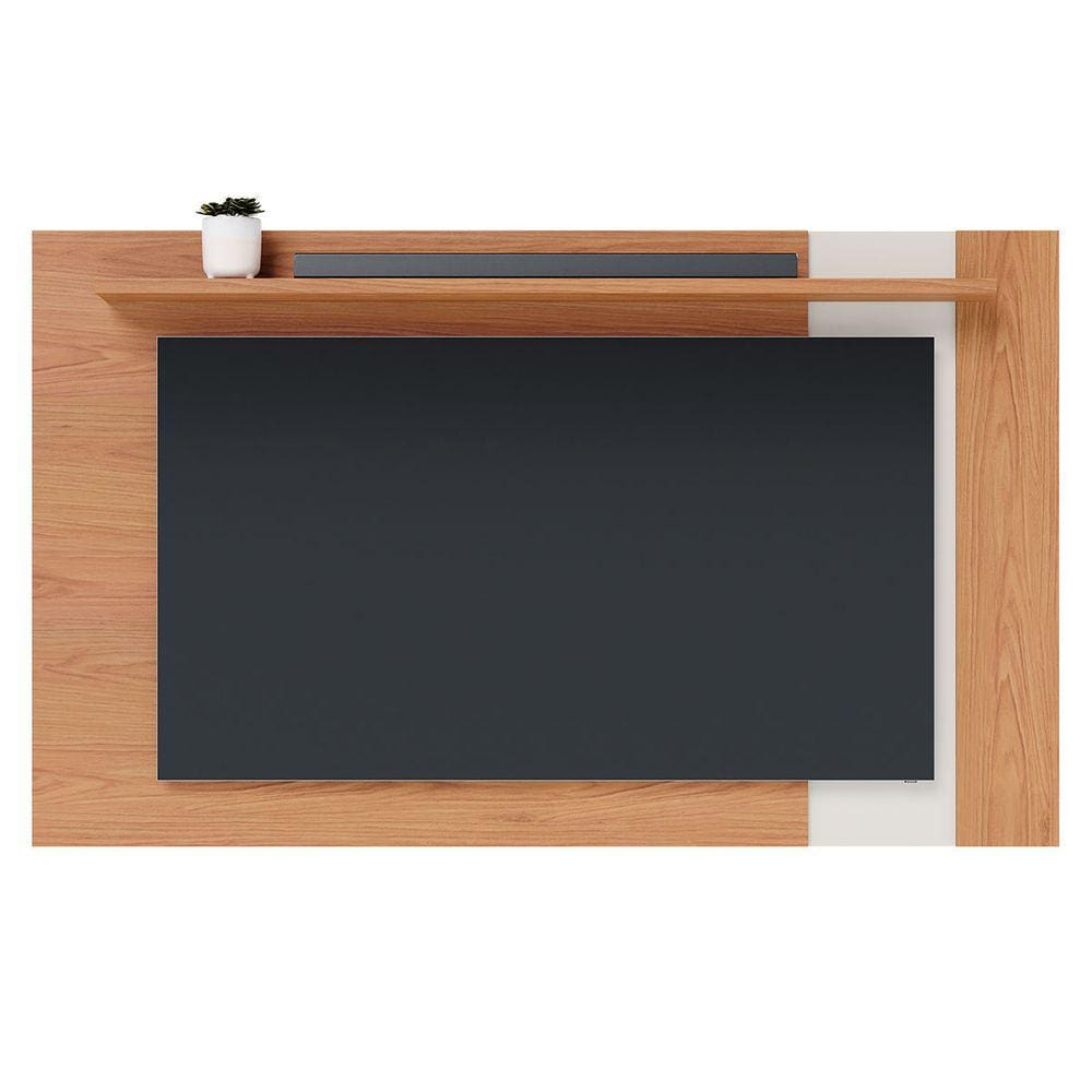 Painel Para Tv Até 70 Polegadas Leme 1 Prateleira Freijó/off White Matte - Colibri