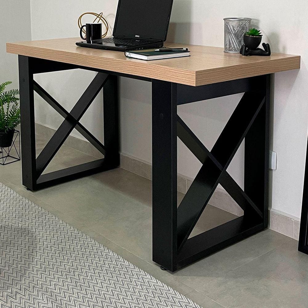 Mesa Escrivaninha Tamburato Tokyo Carvalho/preto - Artany Móveis