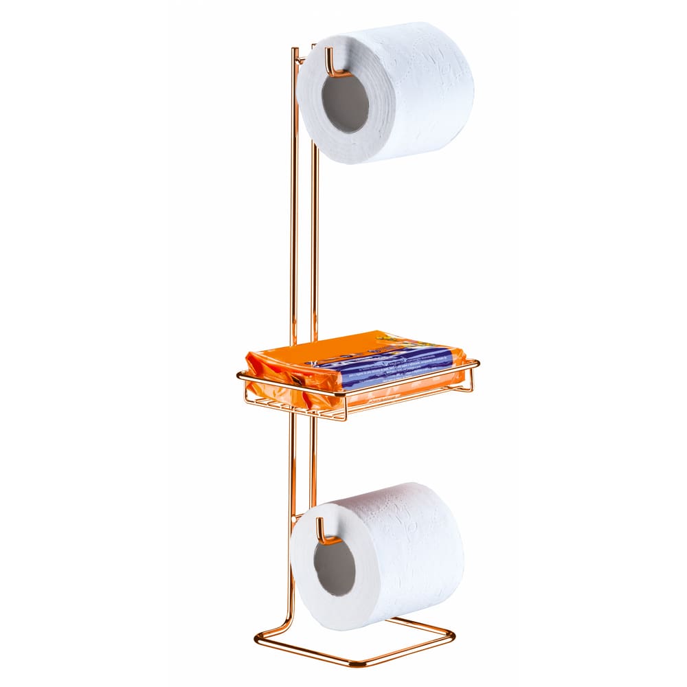 Suporte Papel Higiênico Chão Porta Objeto Rosé Gold Future 1182RG