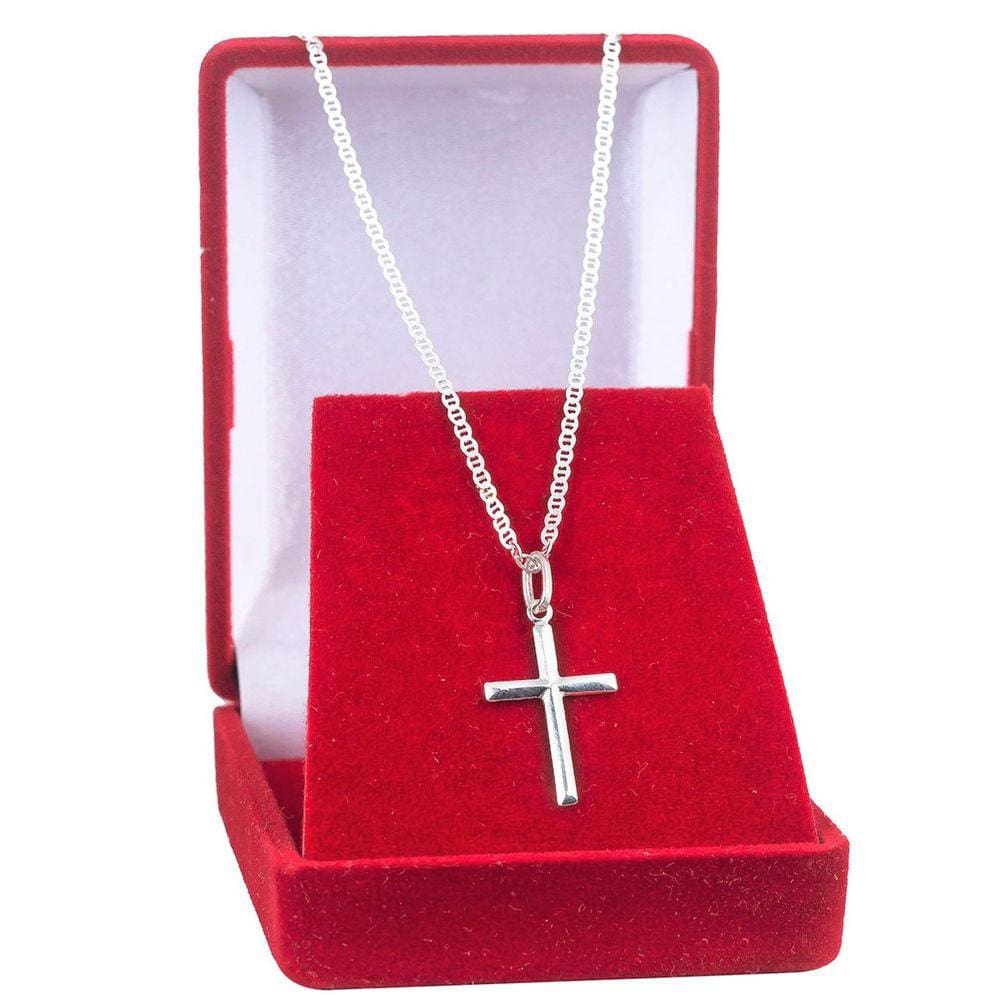 Corrente De Prata Masculina 925 Cordão Piastrine 70cm Pingente Crucifixo