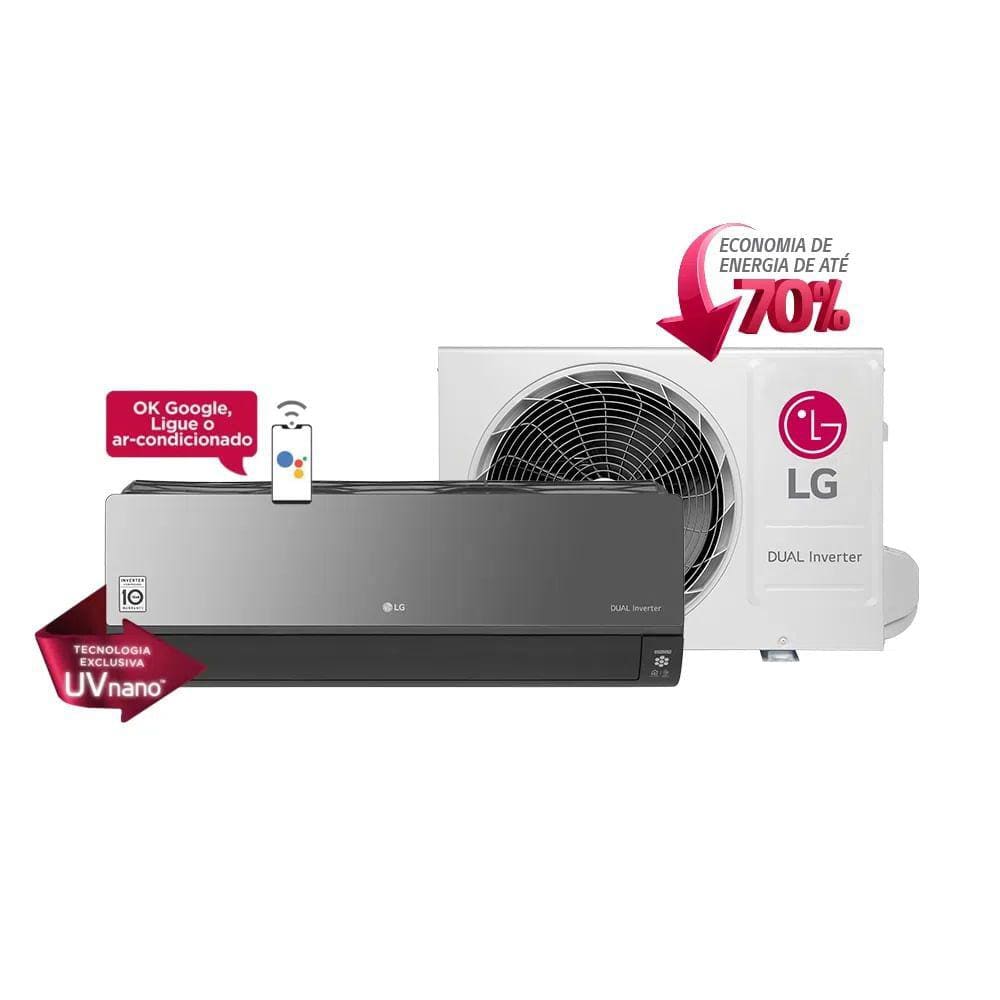 Ar condicionado split hi wall lg dual inverter 24000 btu h frio Extra