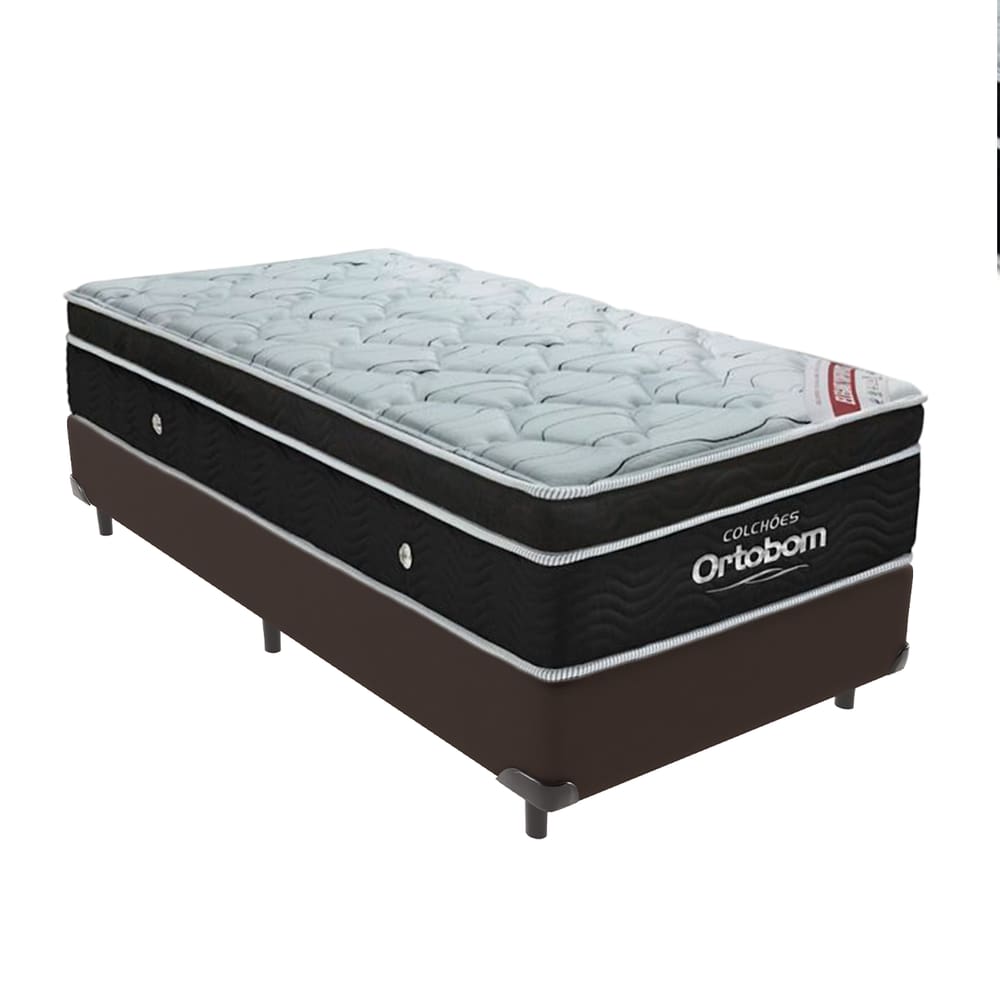 Cama Box Marrom Solteiro Ortobom Elegant Molas Ensacadas EuroPillow
