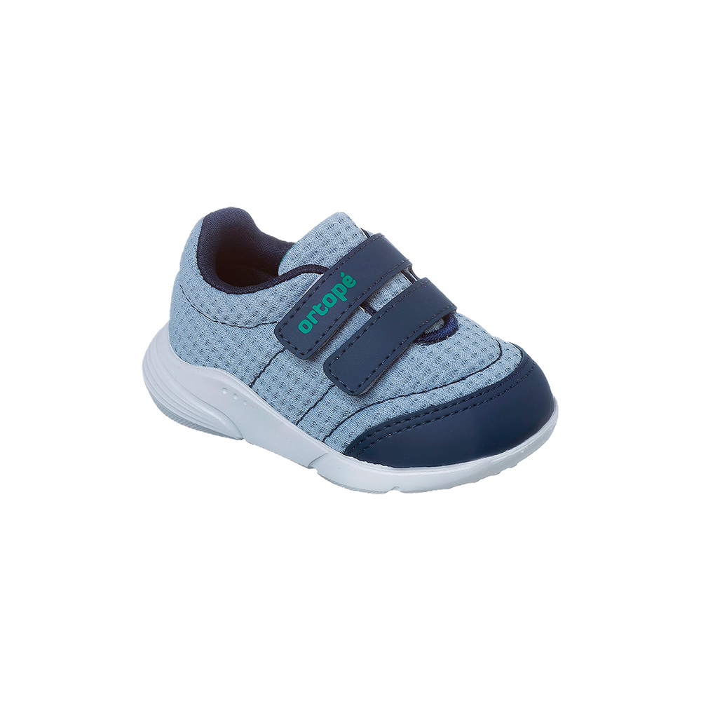 Tênis Infantil Masculino Ortopé Sport Baby Fecho Duplo Azul Jeans