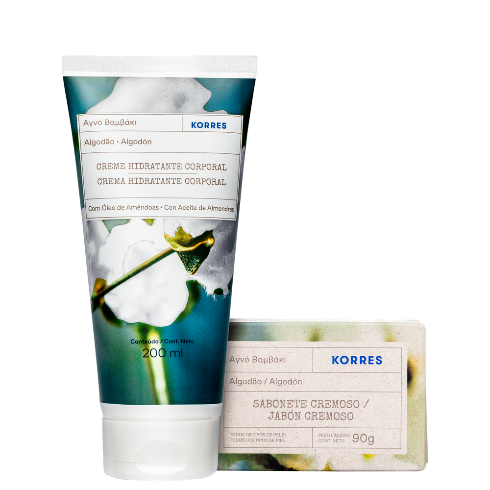 Kit Korres Algodão Sabonete & Hidratante (2 Produtos)
