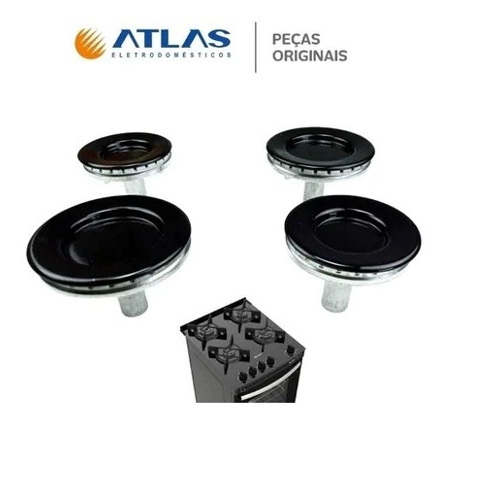 Kit 4 Espalhadores Queimadores Para Fogão Atlas Agile Glass