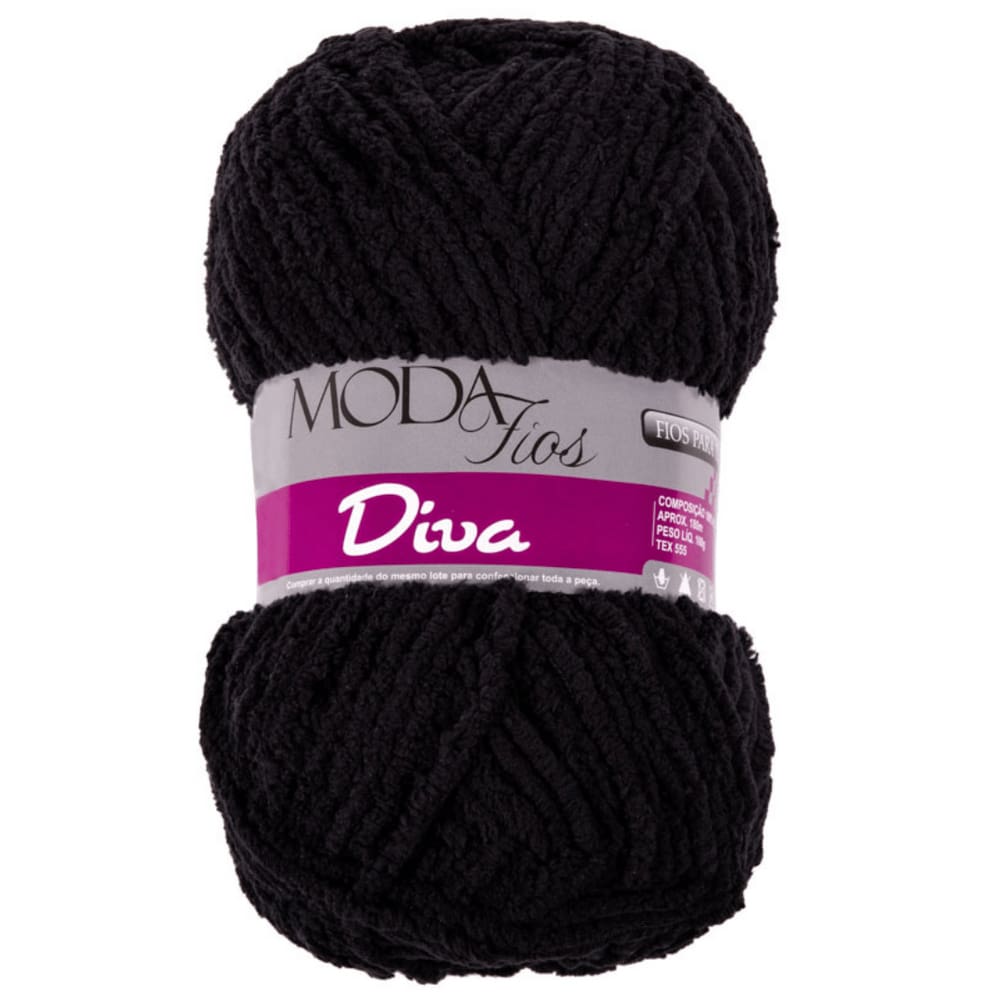 Fio/lã Moda Fios Diva - 180 m - 100g - Mesclado Cinza 8378