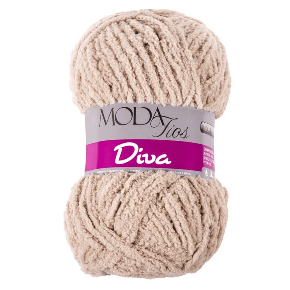 Fio/lã Moda Fios Diva - 180 m - 100g - Mesclado Cinza 8378