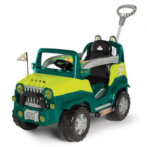 imagem-Carrinho Jipe com empurrador e pedal Diipi Calesita com aro de proteção infantil Calesita - Diipi Verde