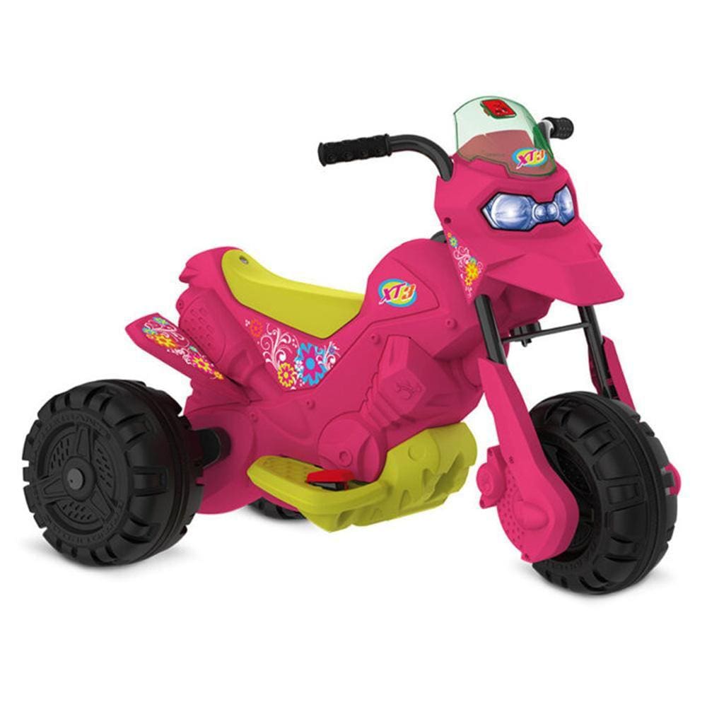 Moto Elétrica Bandeirante Infantil PINK XT3 Até 25kg Rosa