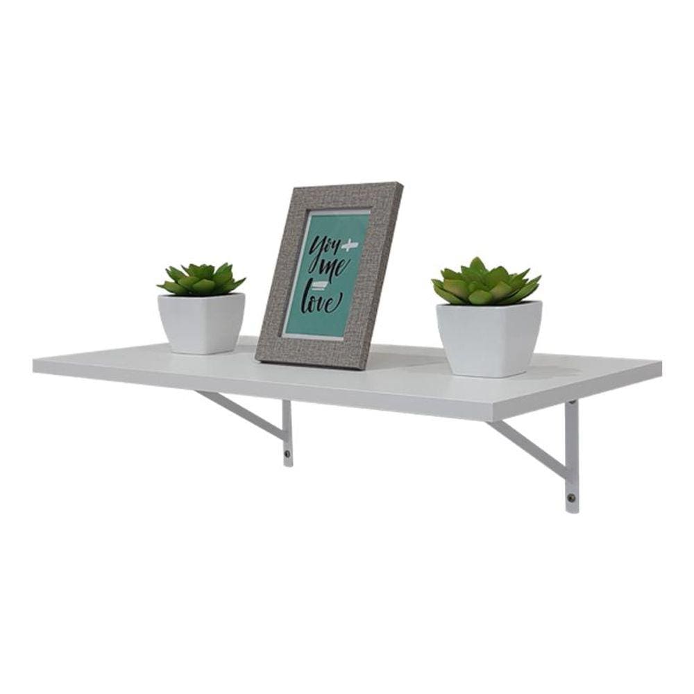 Prateleira 100 x 30cm Branca Com Mão Francesa