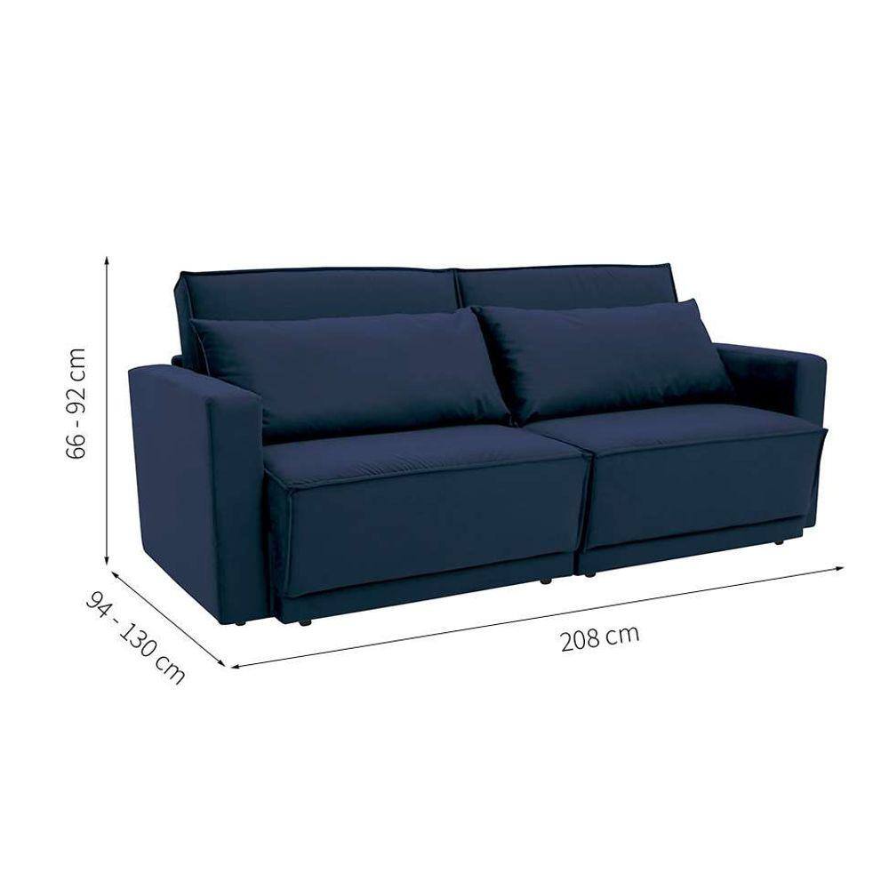 Sofa cama retratil azul petroleo Extra