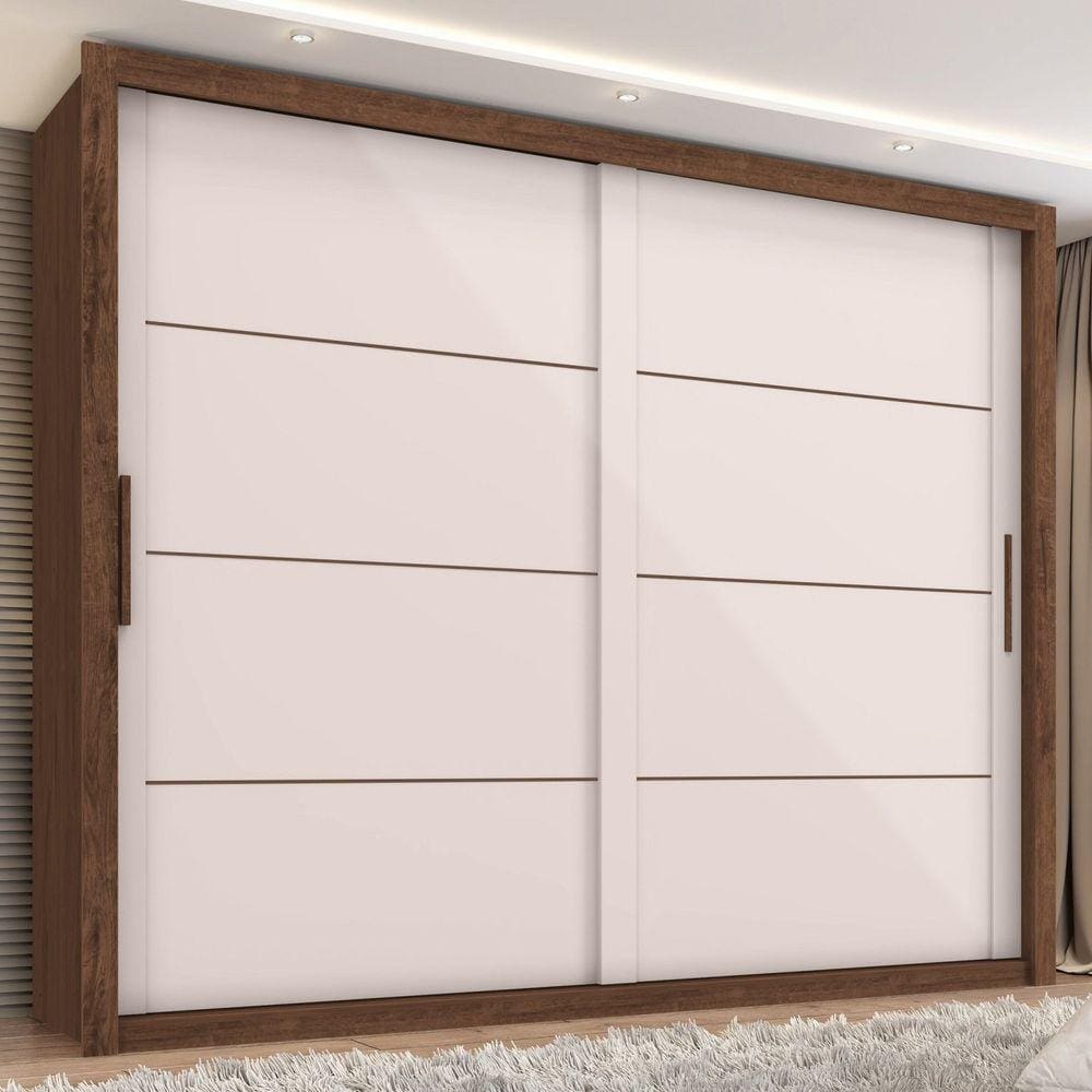Guarda Roupa Casal 2 Portas 6 Gavetas Imperador Plus Zanzini Jacaranda/Off White