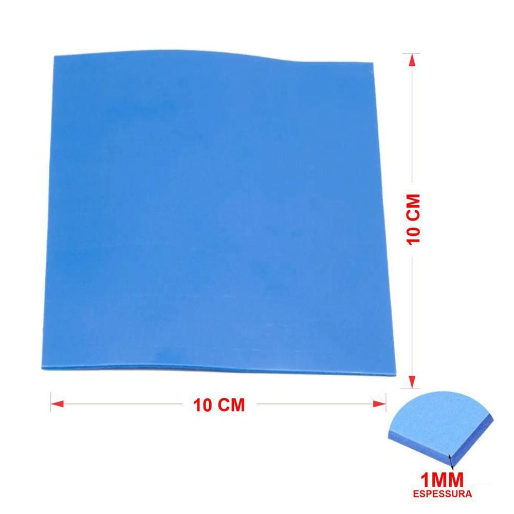 Thermal Pad Almofada Térmica Dissipador Esp 1mm - 10cm x 10cm Liso