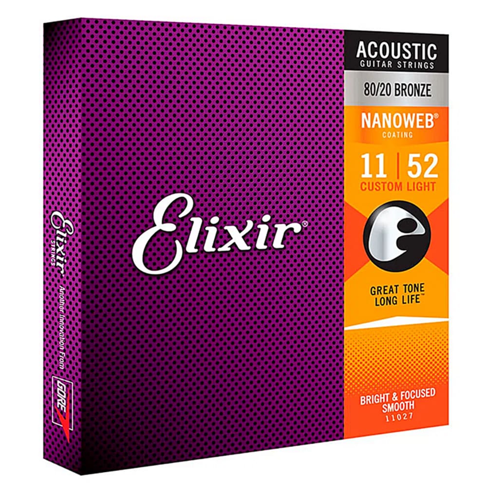 Encordoamento Elixir 011 Custom Light Violao Aco 11027
