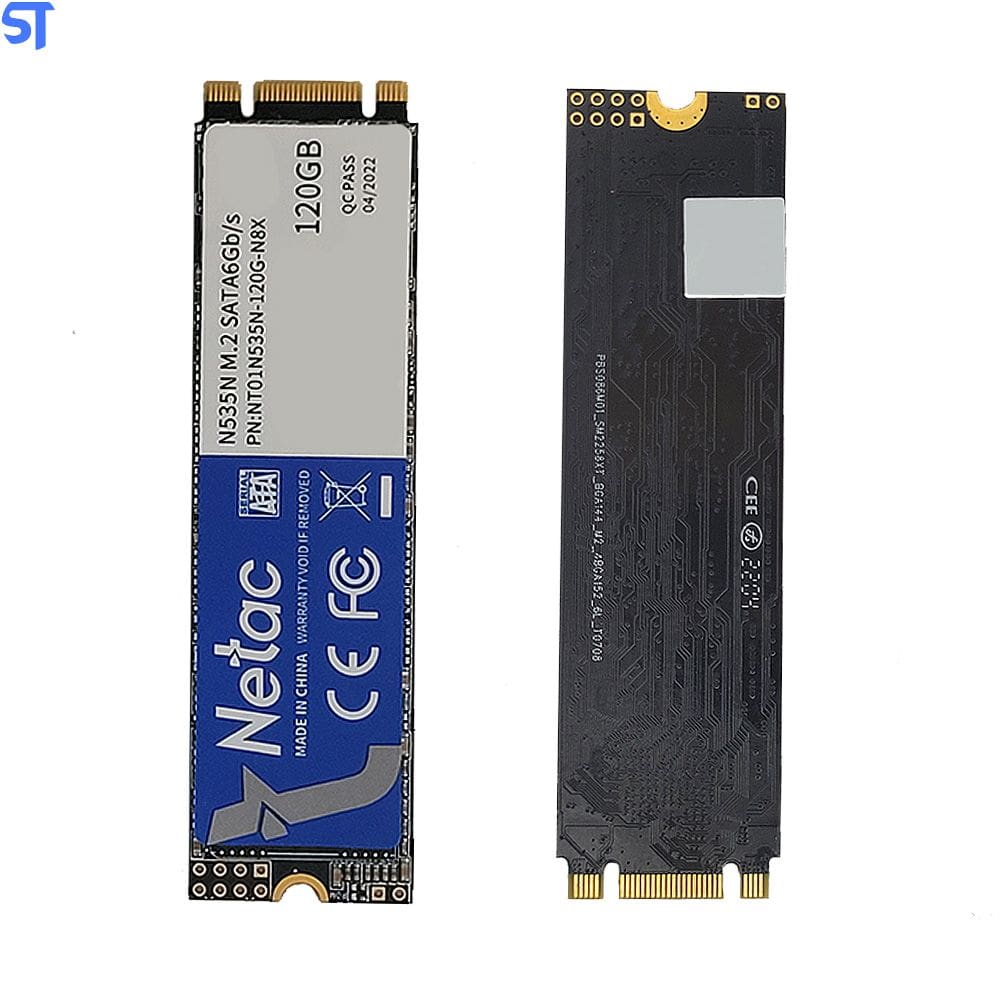 SSD M.2 NVME 120GB Netac 2400Mb/s Leitura 1700Mb/s Escrita