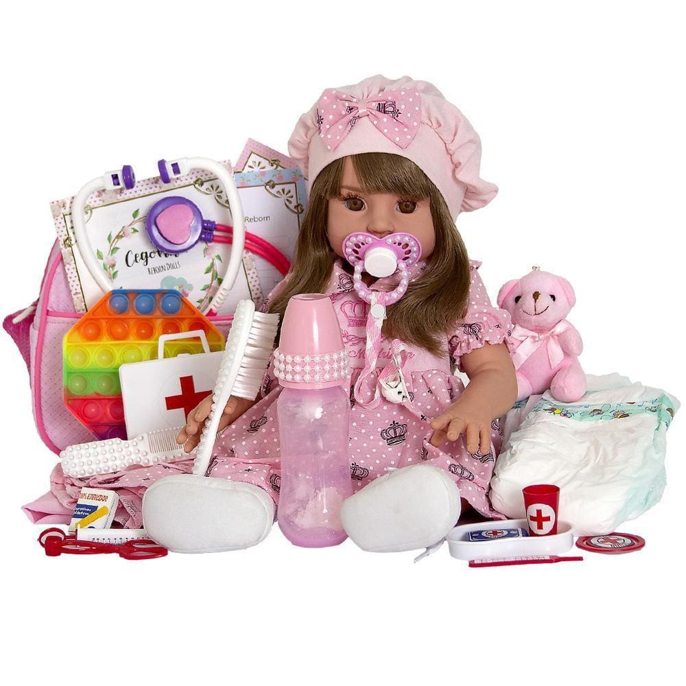 Boneca Bebê Reborn Realista Com Jogo De Roupa Fada Madrinha