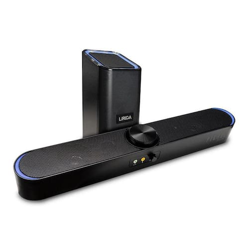 Caixa de Som Pichau Lirida, 11W RMS, Led Azul, USB, Preto, PG-LRD-BLUE01