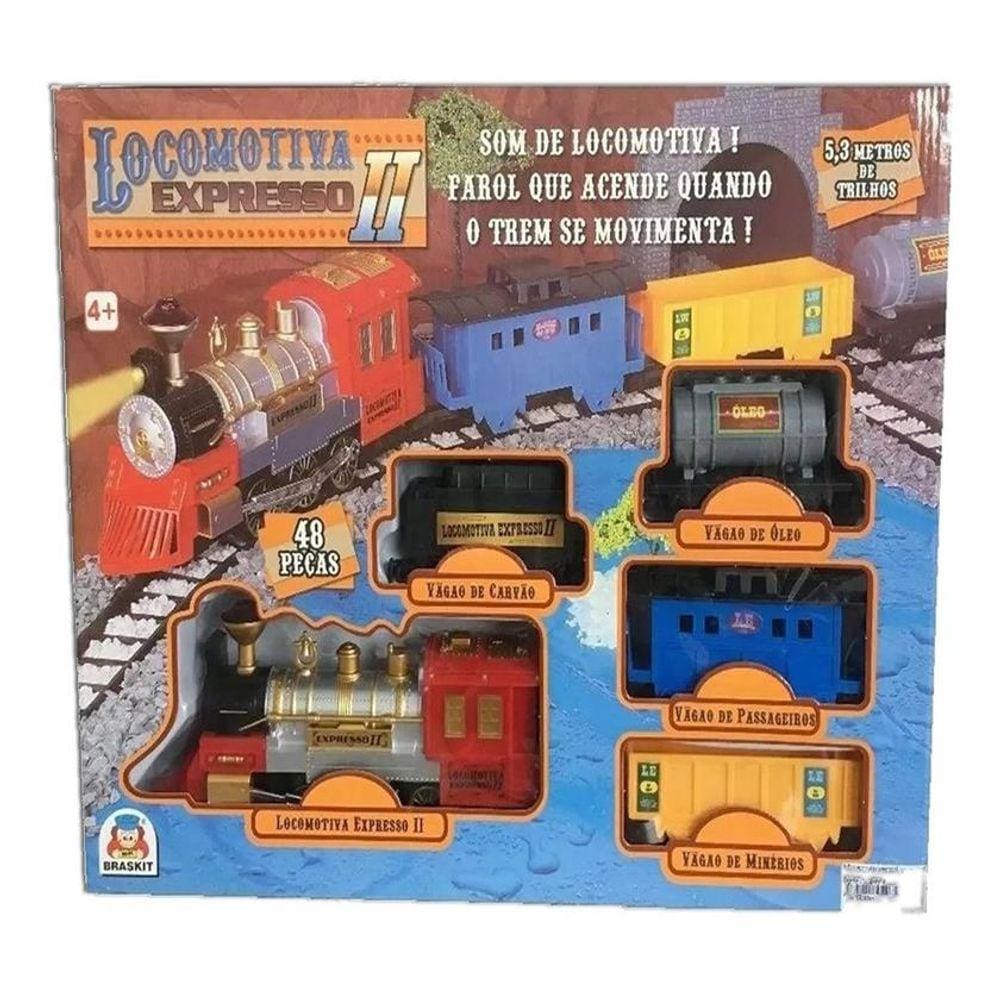 Brinquedo Locomotiva Expresso Ii 5,3 Metro De Trilho Braskit