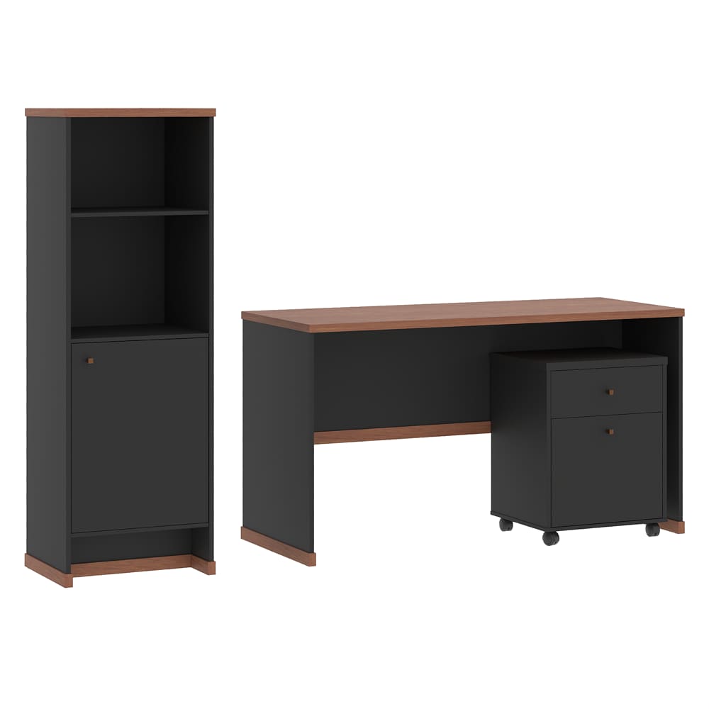 Conjunto Escritório 3 Peças - Mesa Armário e Gaveteiro Berlin