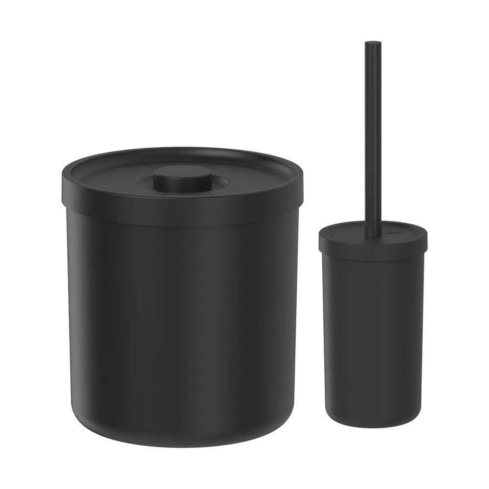 Kit Lixeira + Escova Sanitária Bold Preto