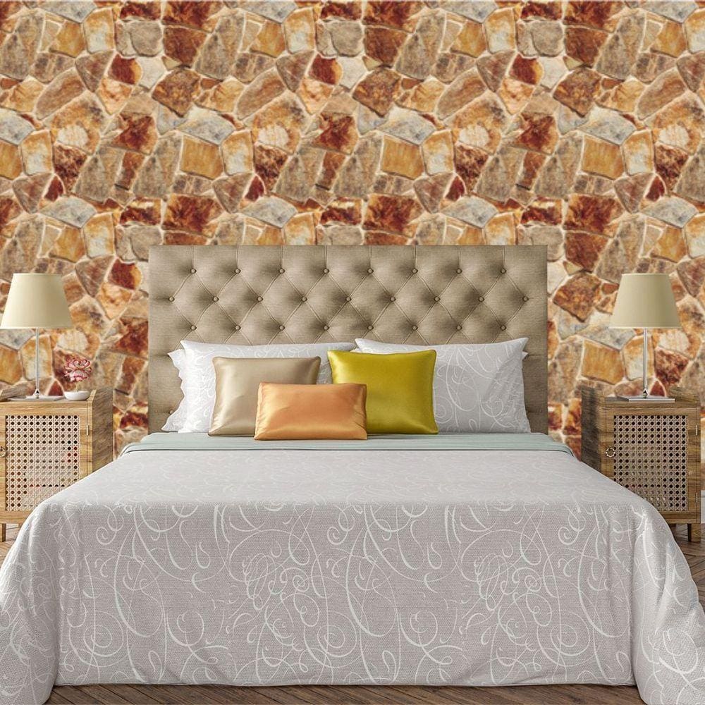Papel De Parede Adesivo Pedra Lavável Sala Quarto Cozinha 3m