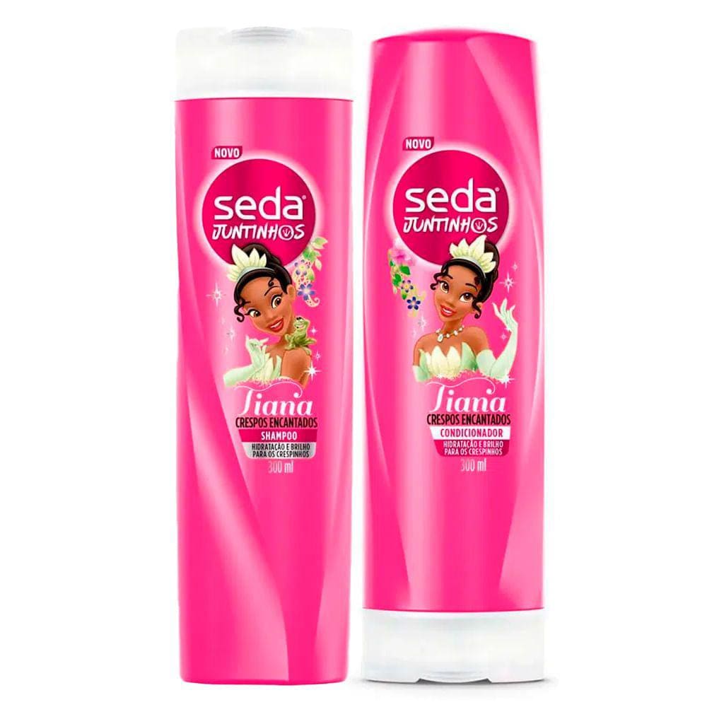 Kit Shampoo + Condicionador Infantil Seda Juntinhos Tiana Crespos Encantados 300ml