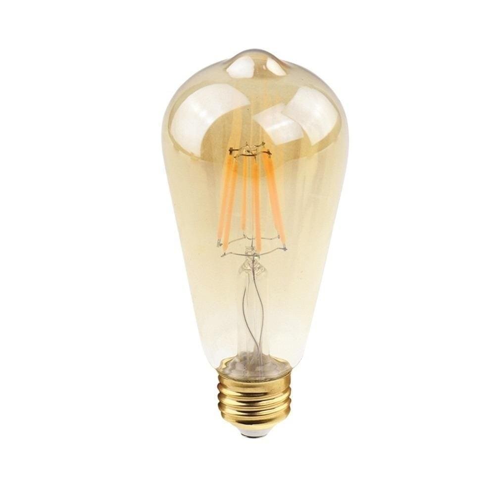 Arandela Externa Retangular Retro Marrom E27 Zan87 + Led 4W
