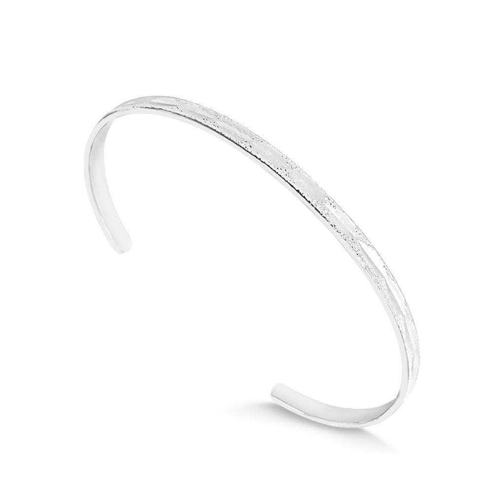 Bracelete Trabalhado Fino Banhada a Prata
