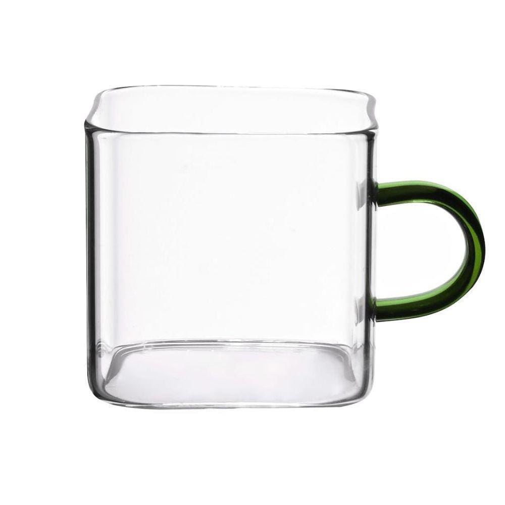 Caneca Quadrada Boro Com Alça Verde 130 Ml Mimo Style Tc22137