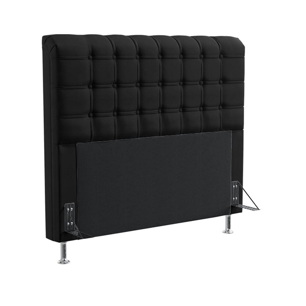 Cabeceira Dama 195 King Couro Preto Aradecor