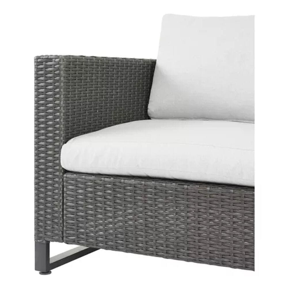 Sofá Vime Rattan 5 Lugares Em L Aço E Poliester 126x62x68cm