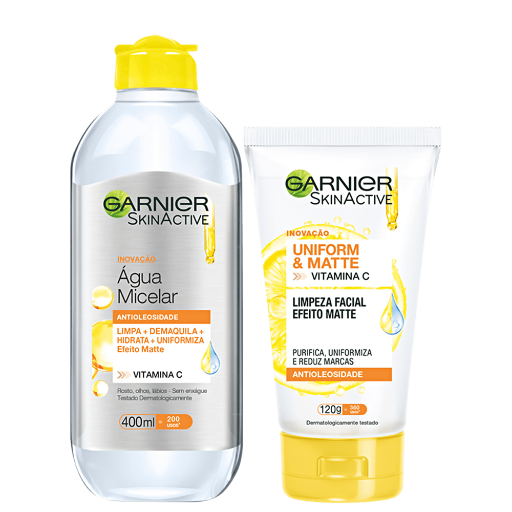 Kit Garnier SkinActive Uniform & Matte Vitamina C 2 Produtos