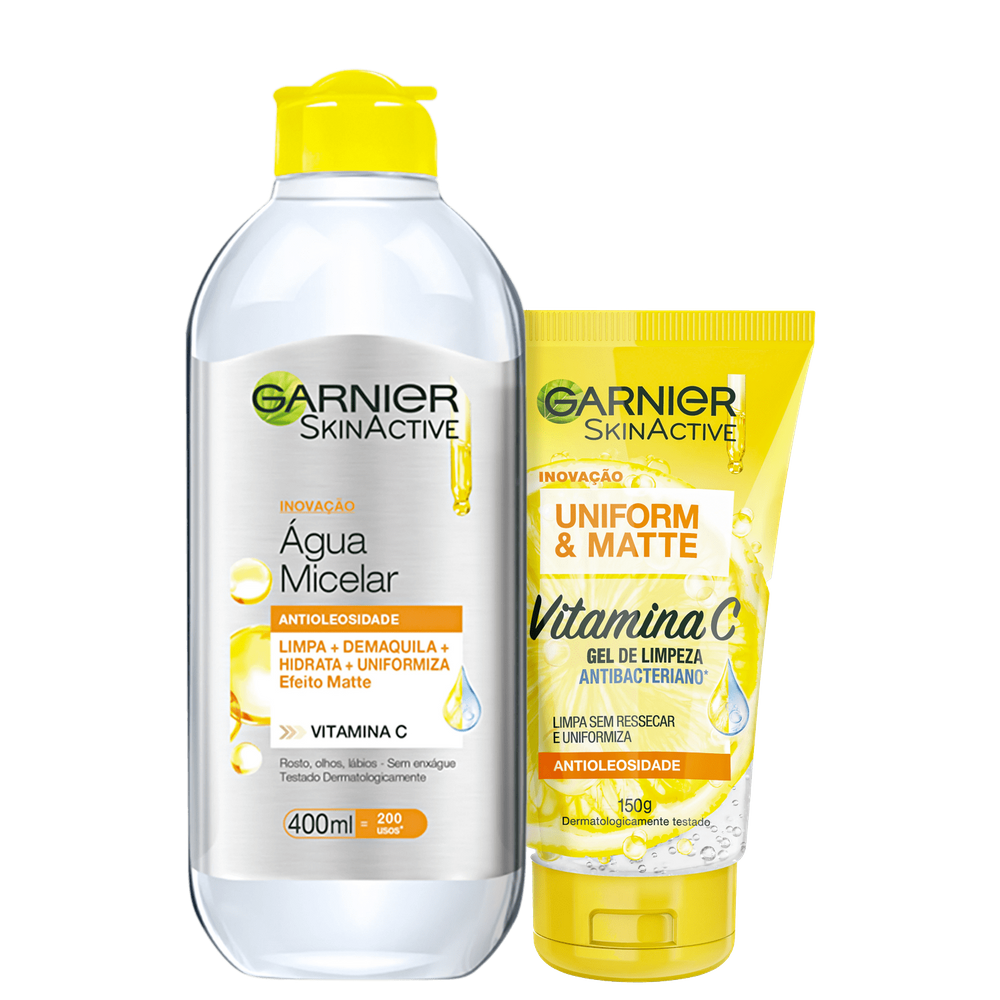 Kit Garnier SkinActive Uniform & Matte Duplo (2 Produtos)
