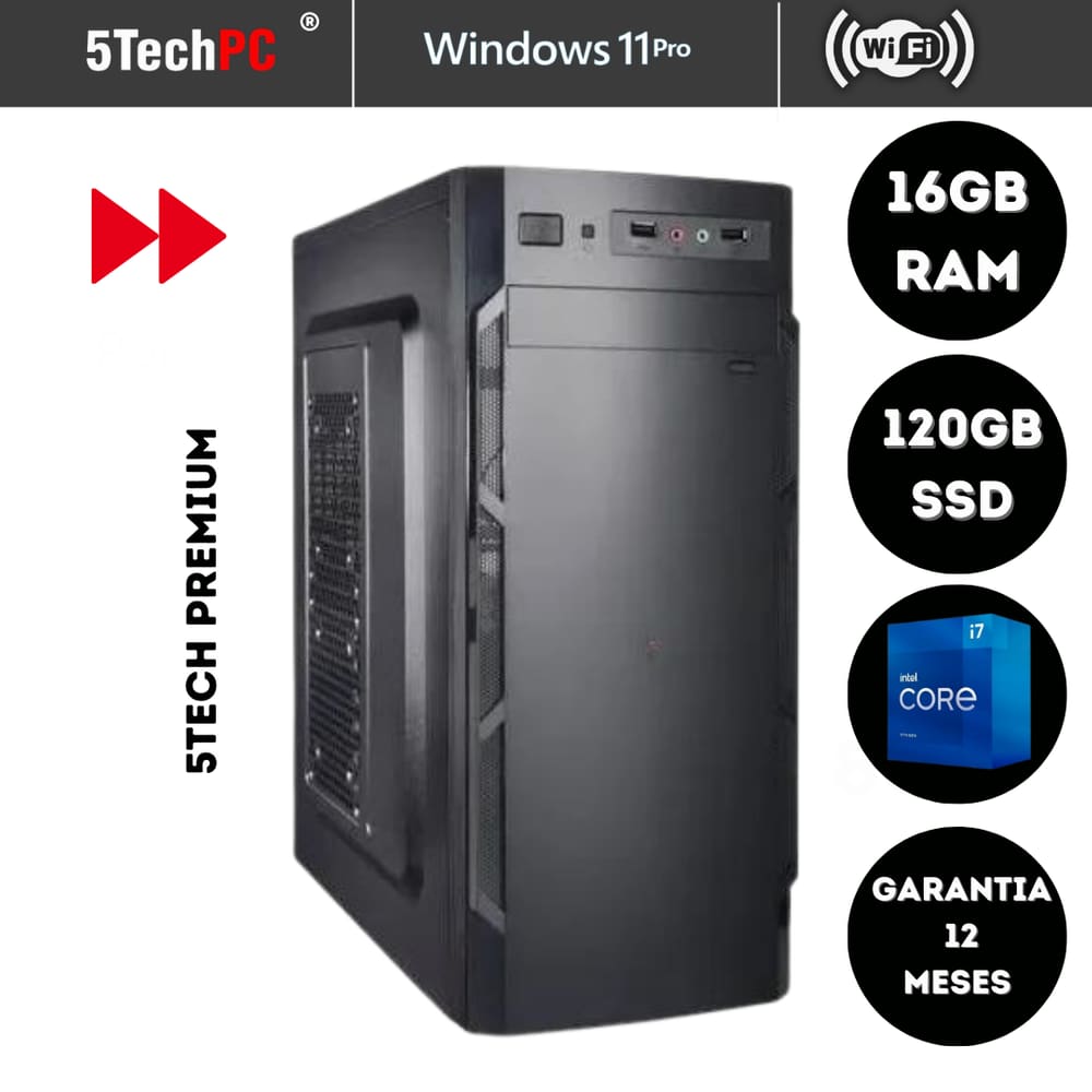 Computador Premium i7 16Gb SSD120, Windows 11, Wifi