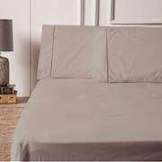 Jogo de Lençol 3 Peças Ponto Palito Queen 400 Fios 1,98 X 1,58 Metros Areia Casa Dona