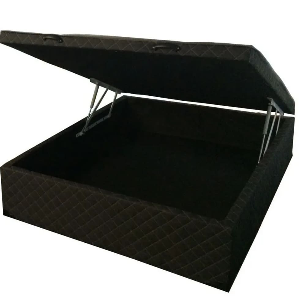 Cama Box Baú Casal Blindada / Reforçada 1,38 X 1,88 - 43Cm De Altura Total