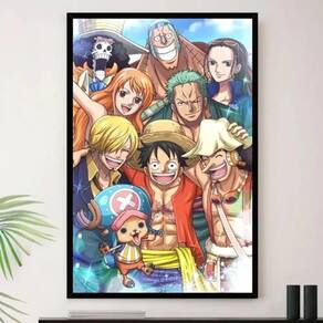 Quadro Anime One Piece Desenho Com Moldura G02