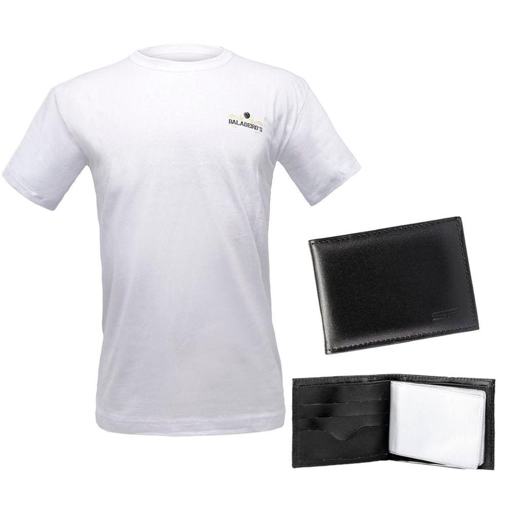 Camiseta Branca Baladeiros + Carteira