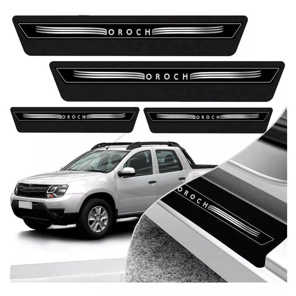 Soleira De Porta Oroch Preto Platinum 8 Peças