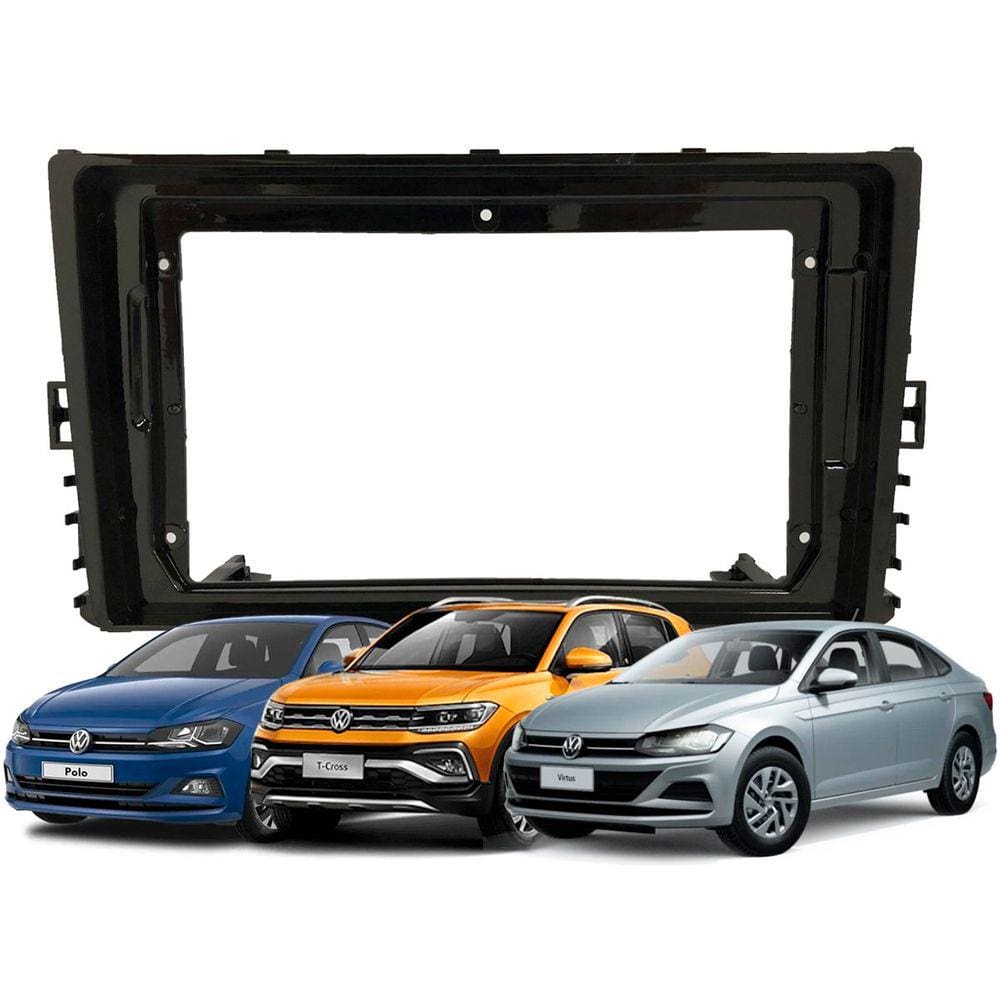 Moldura Painel 9 Polegadas VW Polo / Virtus / T-Cross 2018 à 2021 Fiamon