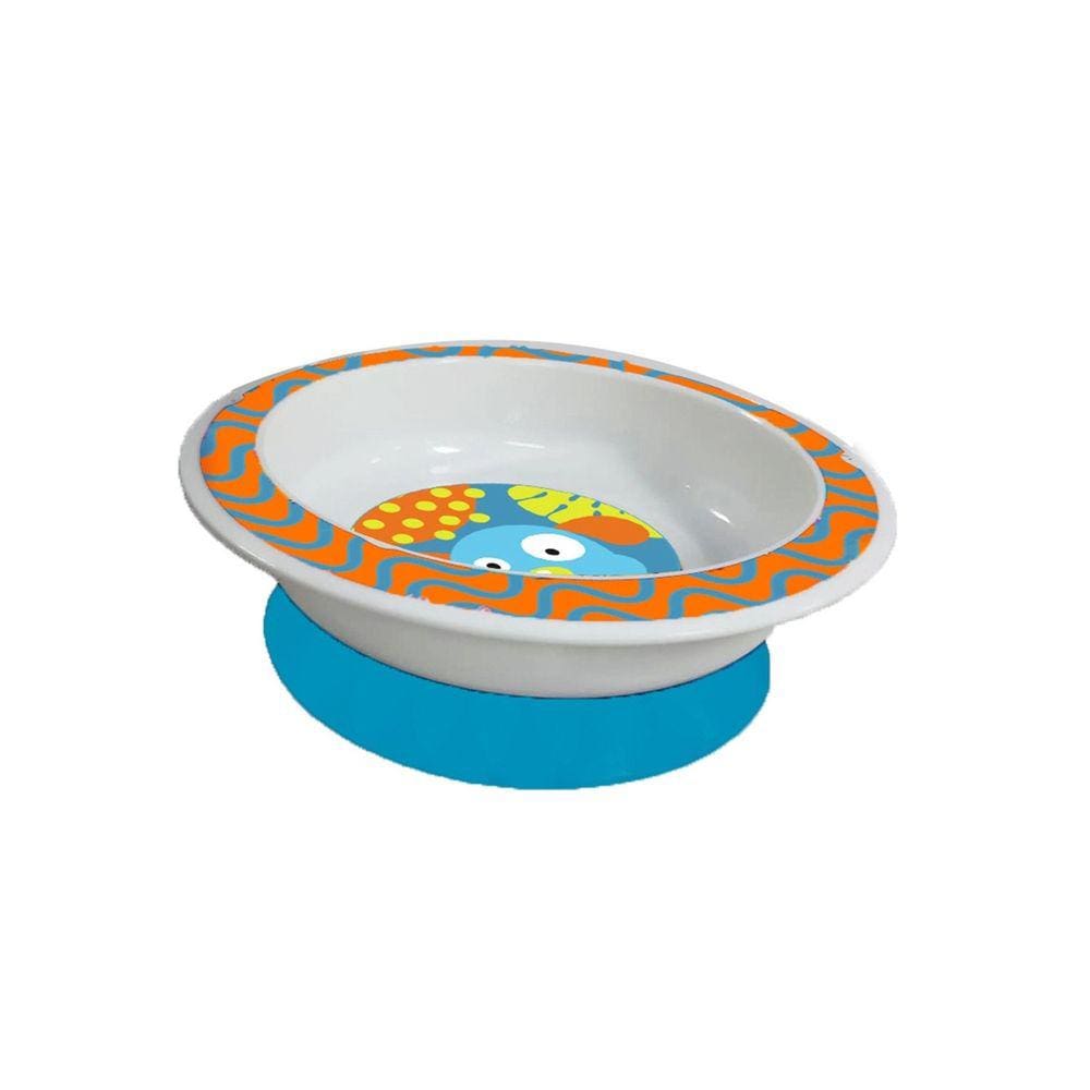 Prato Raso Com Ventosa Funny Meal Azul Multikids Baby - BB049