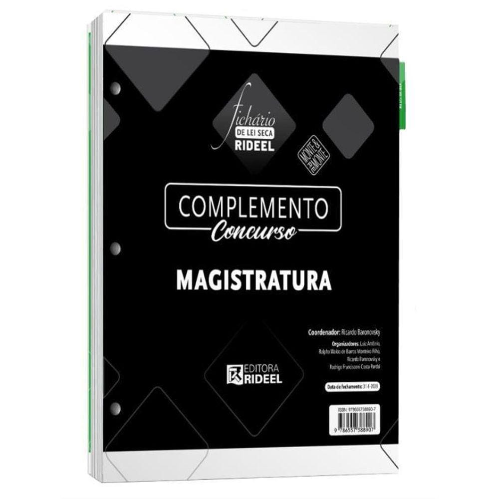 Complemento - Concurso Magistratura - Fichário De Lei Seca - 2023