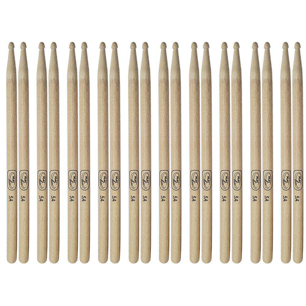 Kit com 10 Pares de Baquetas para Bateria Hickory 5A New York