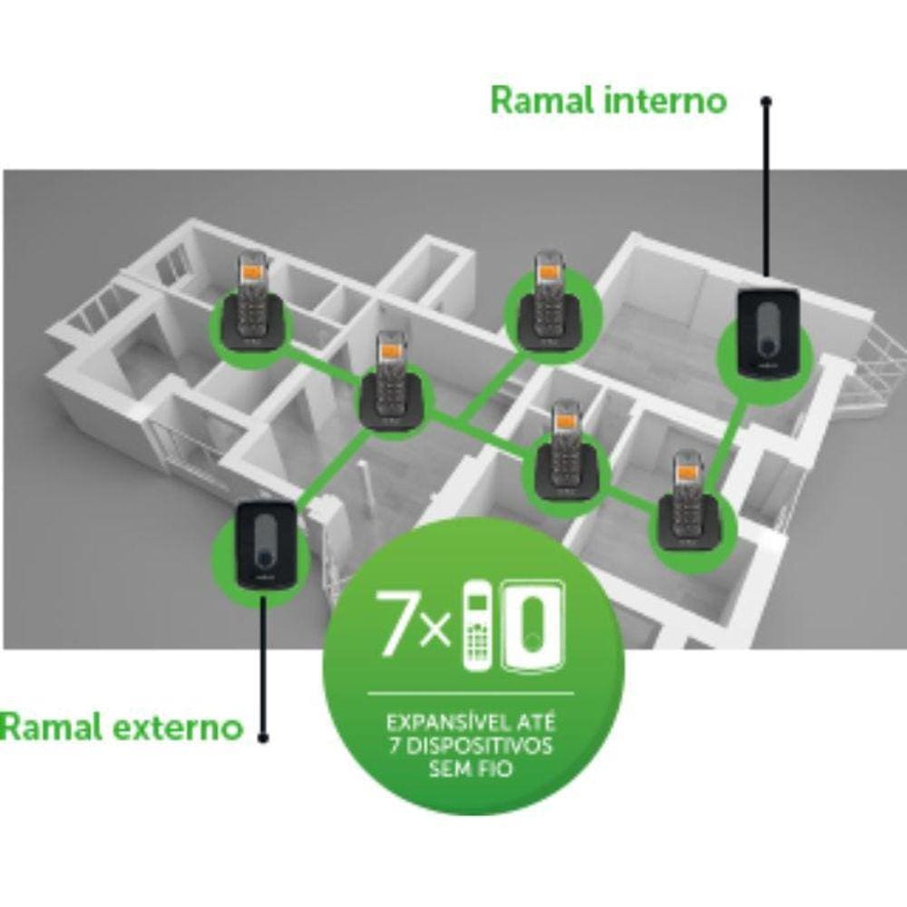 Kit Interfone Telefone E Porteiro Sem Fio Tis 5010 E